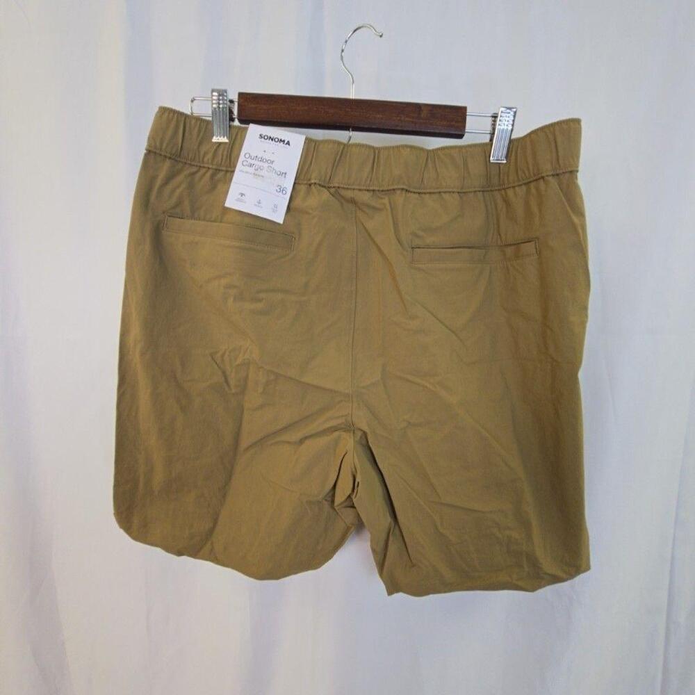 Sonoma Goods For Life Shorts Mens 36 Beige Cargo Quick Dry Stretch Belted - Picture 4 of 15